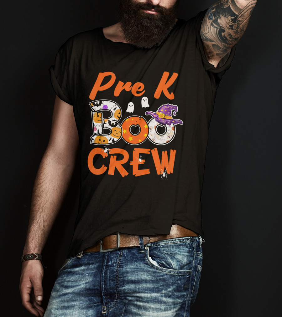 Pre K Boo Crew Teacher Kids Halloween T-Shirt