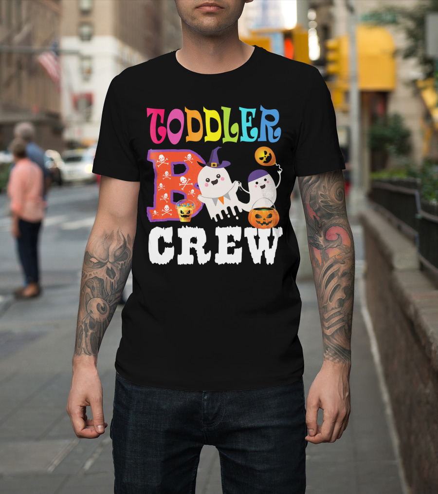 Toddler Boo Crew Halloween Ghosts And Skulls T-Shirt