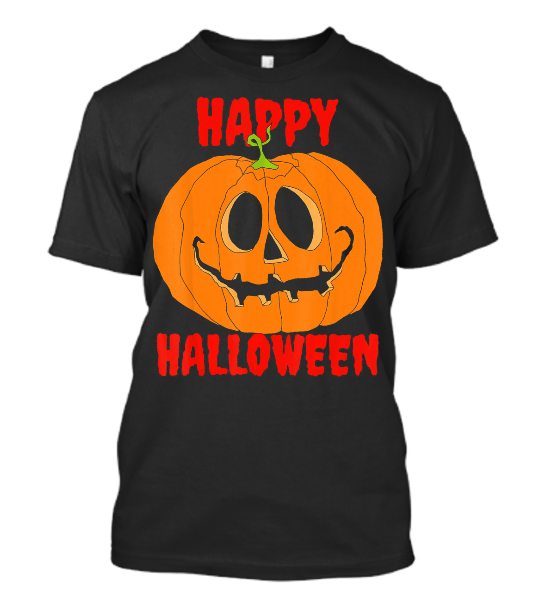 Happy Halloween Big Orange Jack O Lantern Pumpkin T-Shirt
