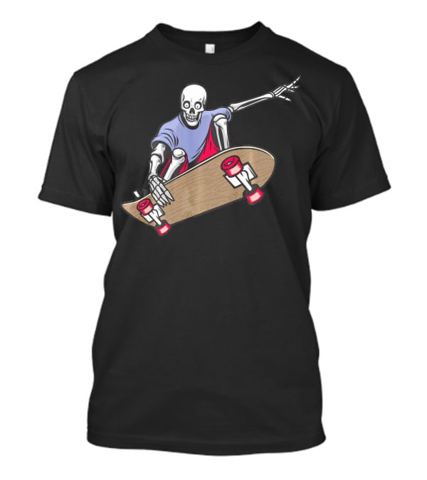 Skeleton Skateboarding Halloween Trick Airtime T-Shirt