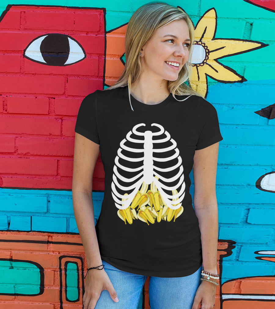 Halloween Rib Cage Banana Costume Adult Youth Kids T-Shirt