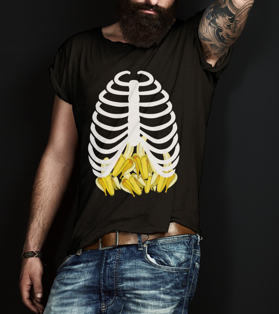 Halloween Rib Cage Banana Costume Adult Youth Kids T-Shirt