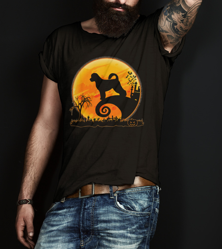 Portuguese Water Dog Moonlit Halloween Scene T-Shirt
