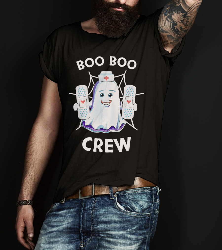BOO BOO CREW Halloween Funny Nurse Costume T-Shirt