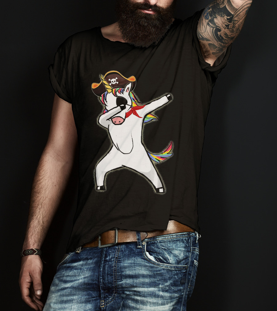 Funny Halloween Pirate Dab Unicorn T-Shirt