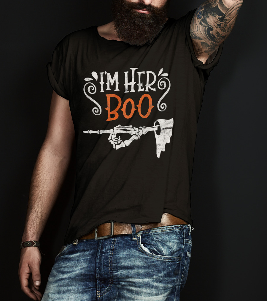I'm Her Boo Halloween Skeleton Hand Ghost T-Shirt