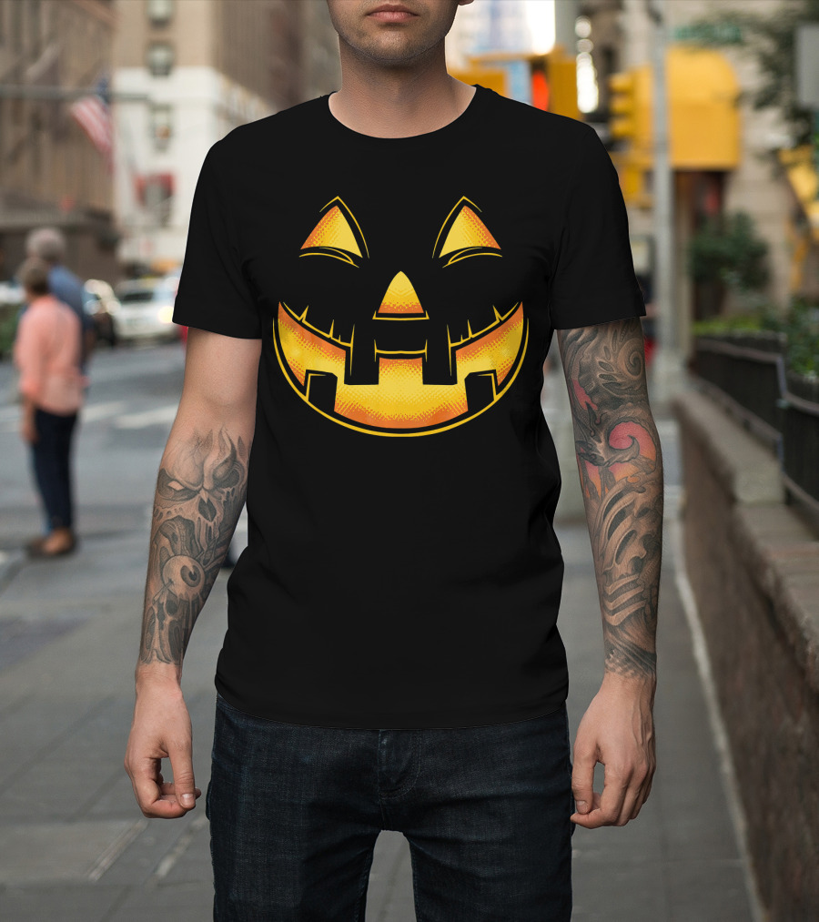 Funny Pumpkin Face Halloween Jack O Lantern T-Shirt