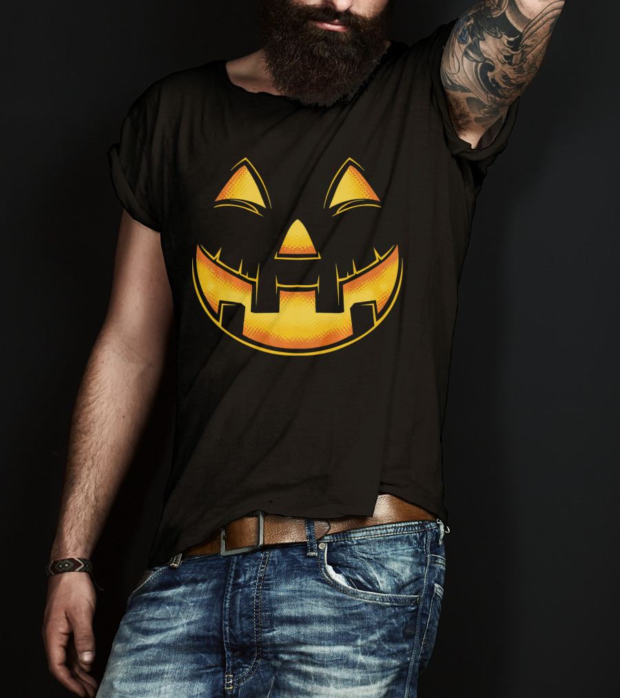 Funny Pumpkin Face Halloween Jack O Lantern T-Shirt