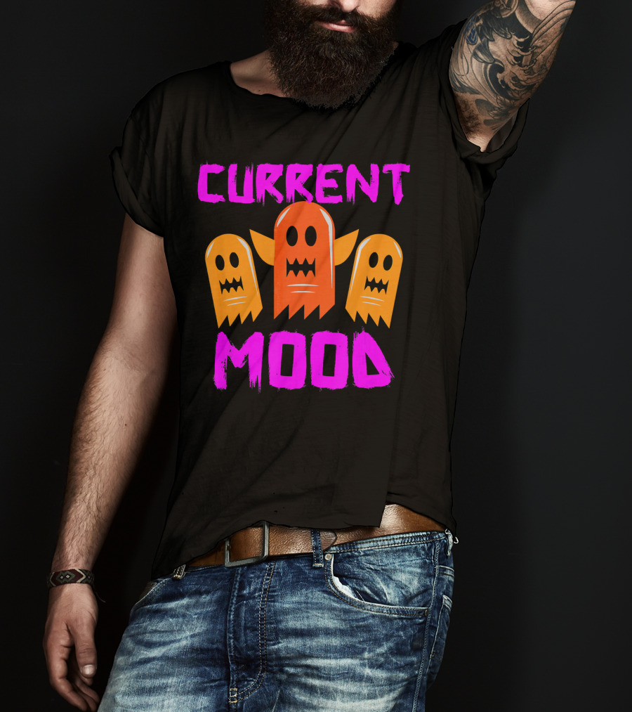 Halloween Current Mood Funny Ghouls Ghost Trio T-Shirt