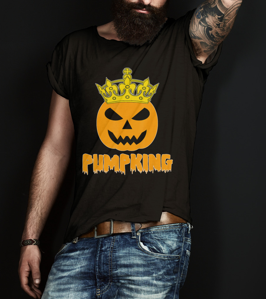 Pumpking Crowned Jack-o'-Lantern Halloween Couple Humor T-Shirt