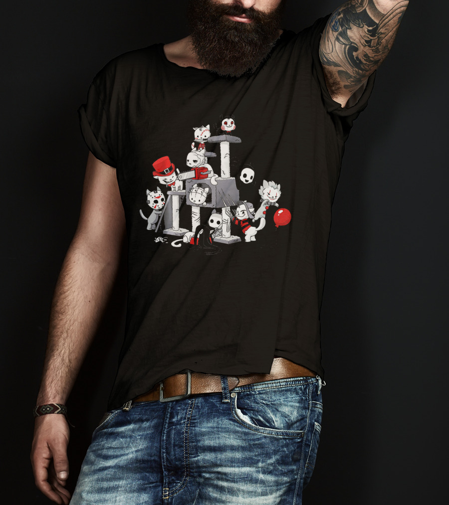 Kitties Killer Horror Movie Icons Cats T-Shirt