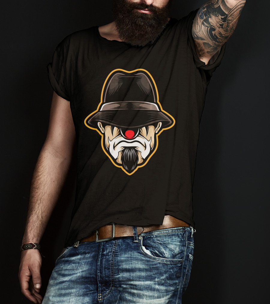 Halloween Scary Clown Cholo Gangster Hat Beard T-Shirt