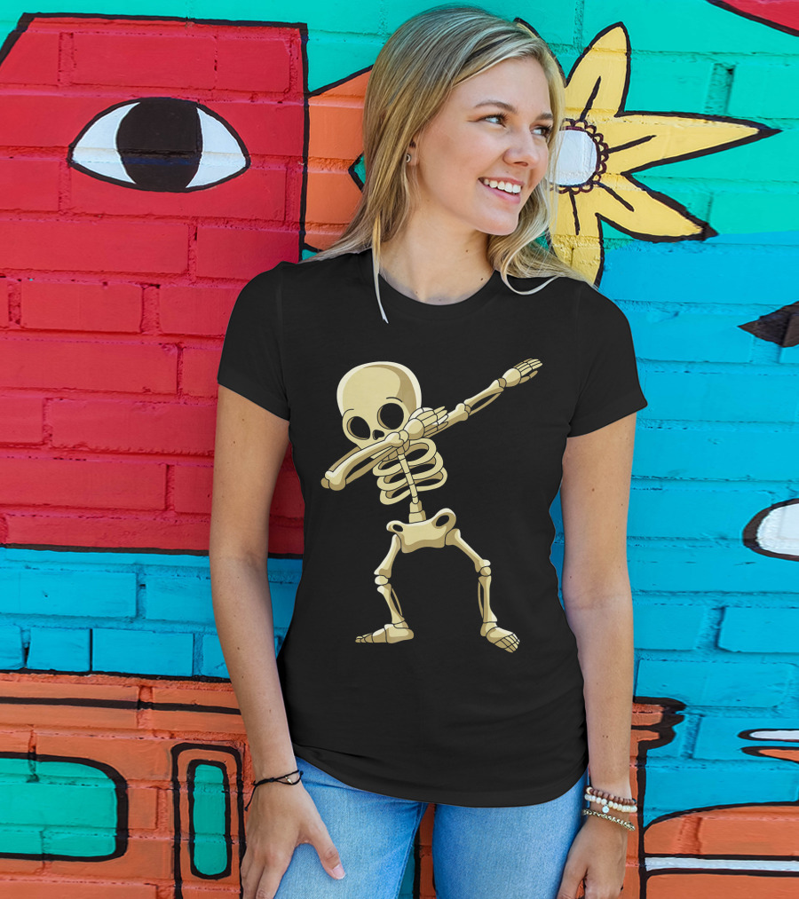 Kids Skeleton Dabbing Pose T-Shirt