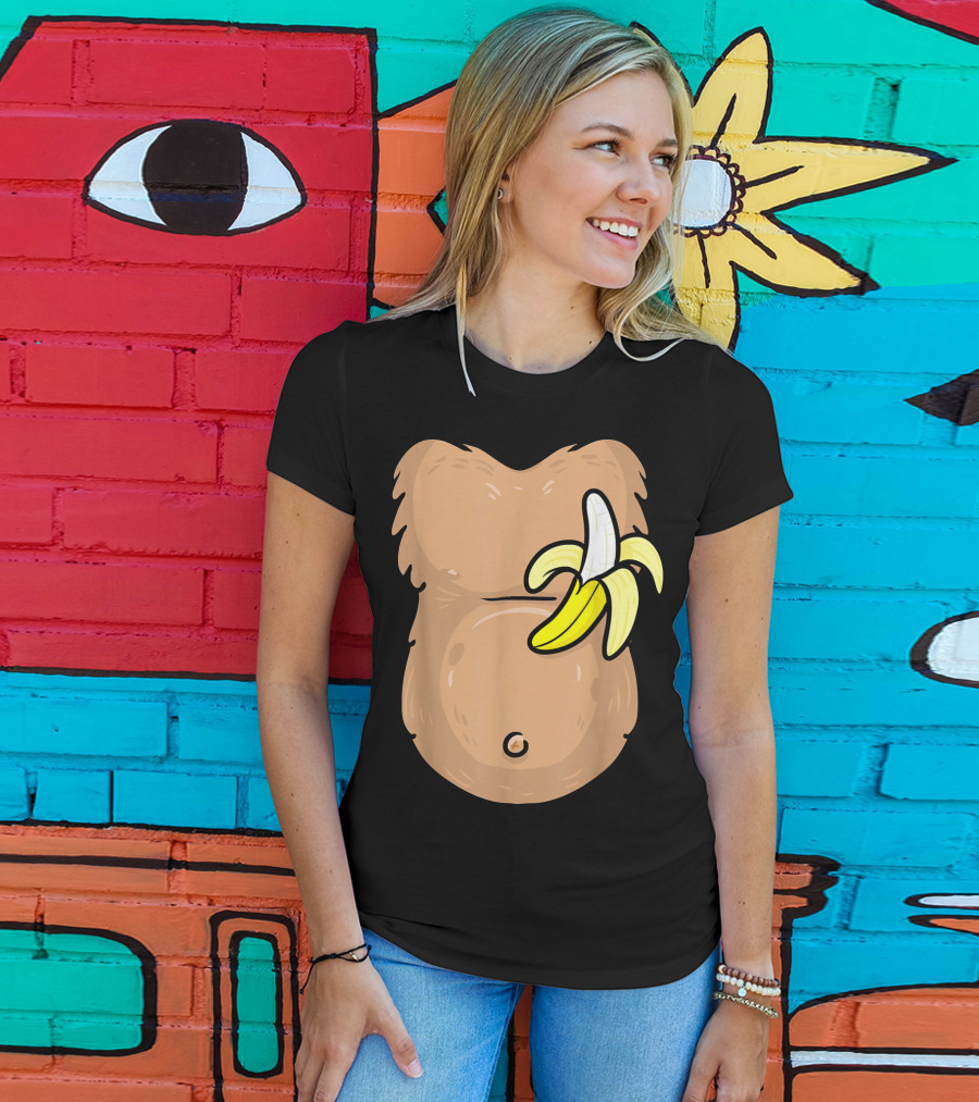 Monkey Costume Banana Belly T-Shirt
