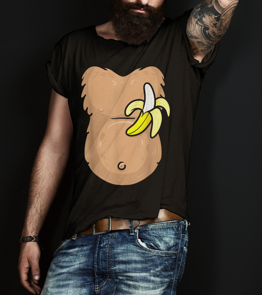 Monkey Costume Banana Belly T-Shirt