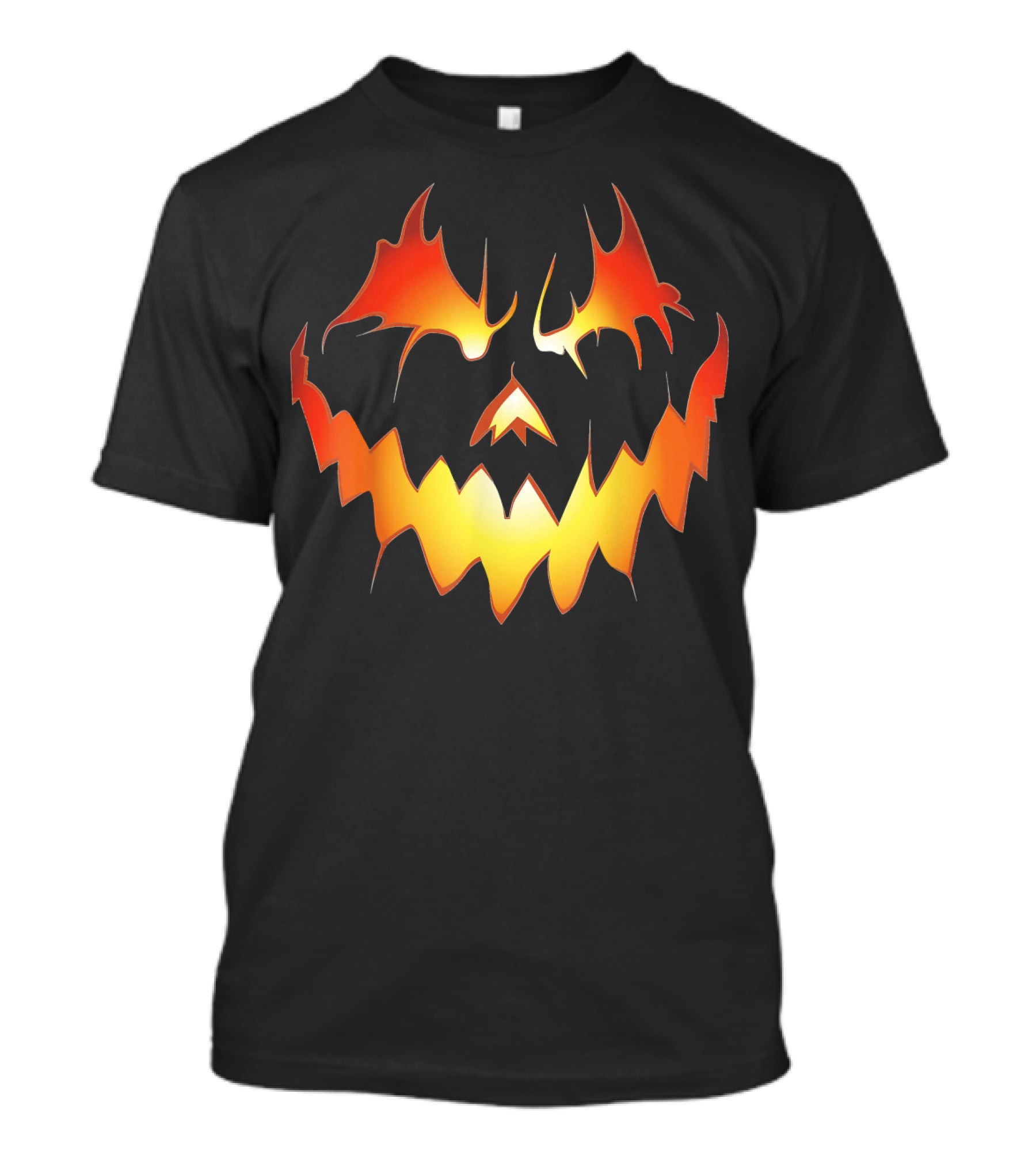 Halloween With Scary Jack O Lanter Fiery Face T-Shirt