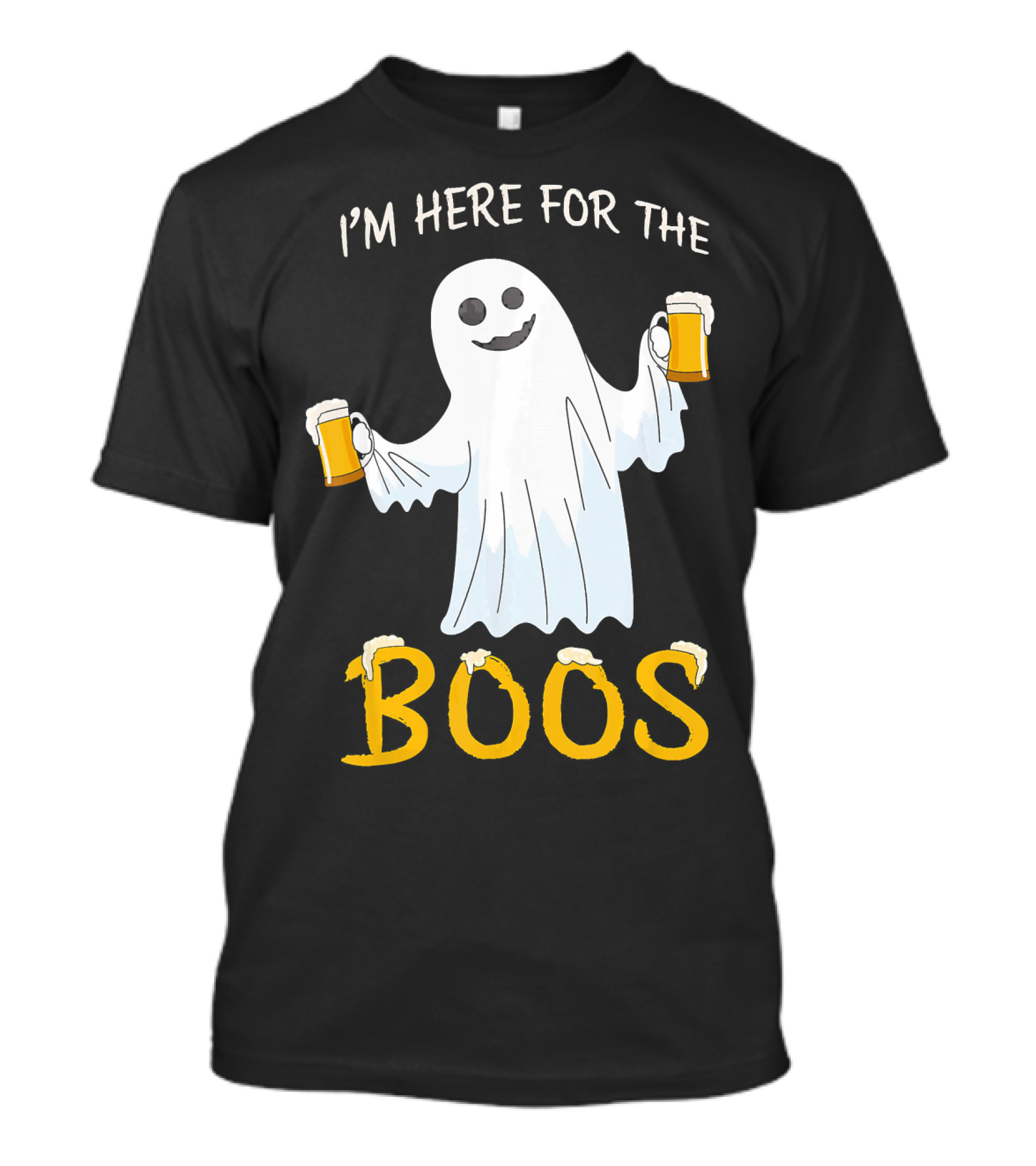 I'm Here For The Boos Funny Beer Ghost Halloween Humor T-Shirt