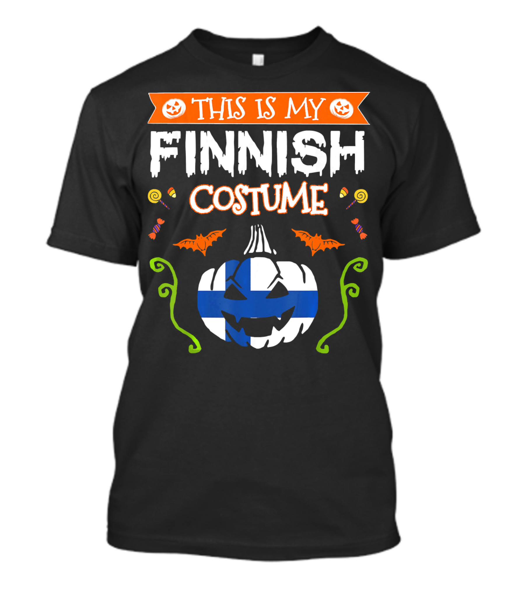 This Is My Finnish Costume Halloween Pumpkin With Finland Flag T-Shirt