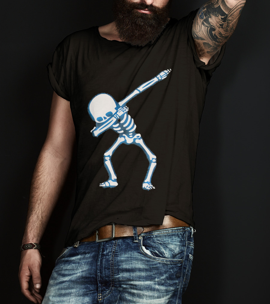 Dabbing Skeleton Dance Pose Fun Halloween T-Shirt