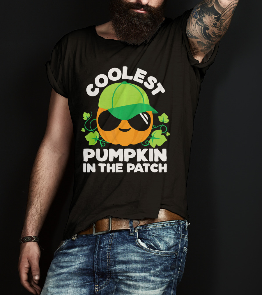 Coolest Pumpkin In The Patch Kids Pumpkin Patch Boys Or Girls Fall Co T-Shirt