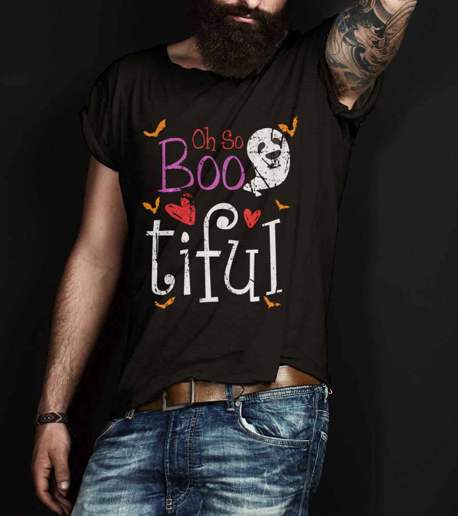 Oh So Boo Tiful Ghost Hearts And Bats T-Shirt