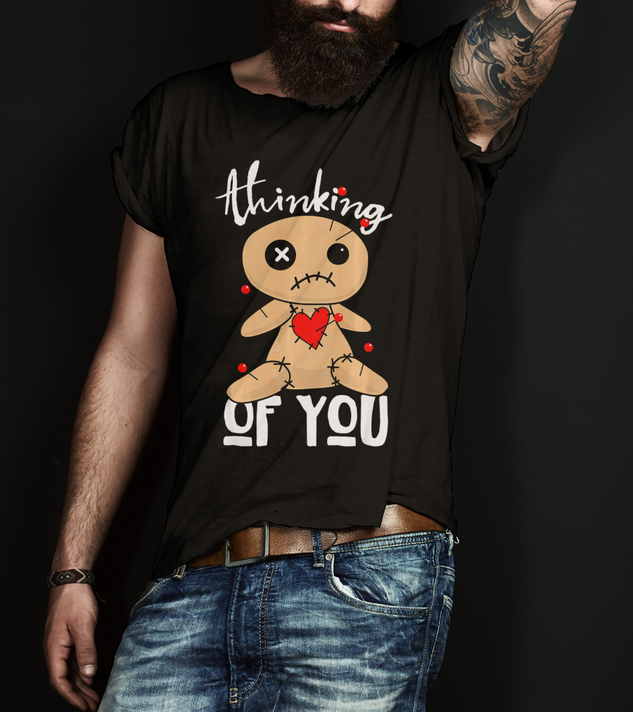 Thinking Of You Funny Halloween Voodoo Doll T-Shirt