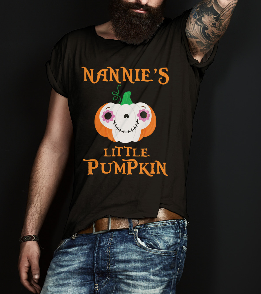 Nannie's Little Pumpkin Halloween Funny Face T-Shirt