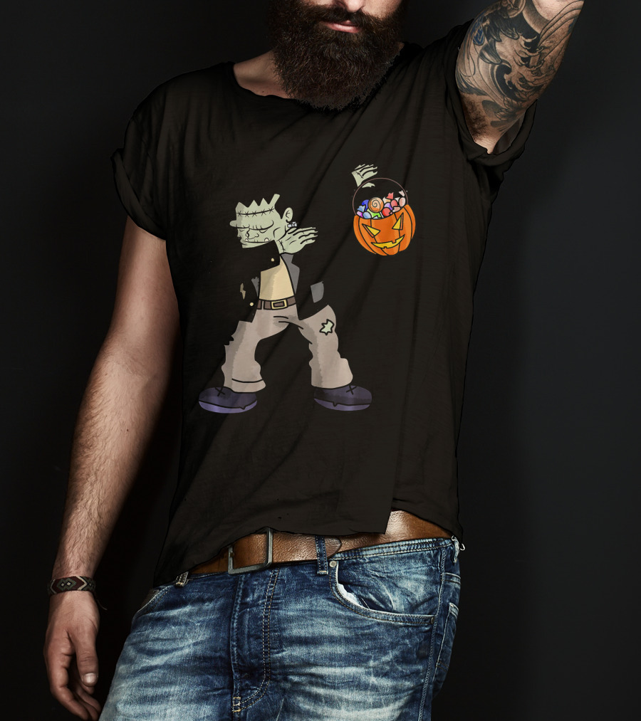 Happy Daboween Frankenstein Dab Candy Bucket T-Shirt