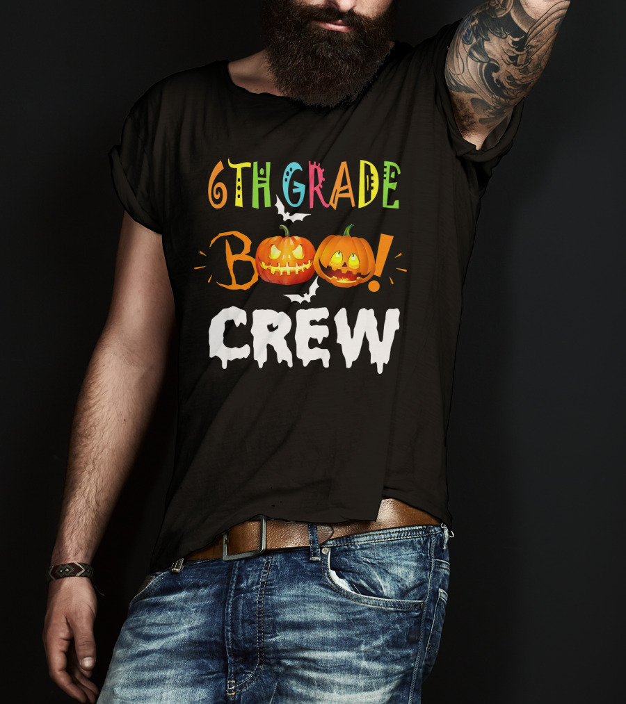 6th Grade Boo Crew Halloween Funny Pumpkins T-Shirt