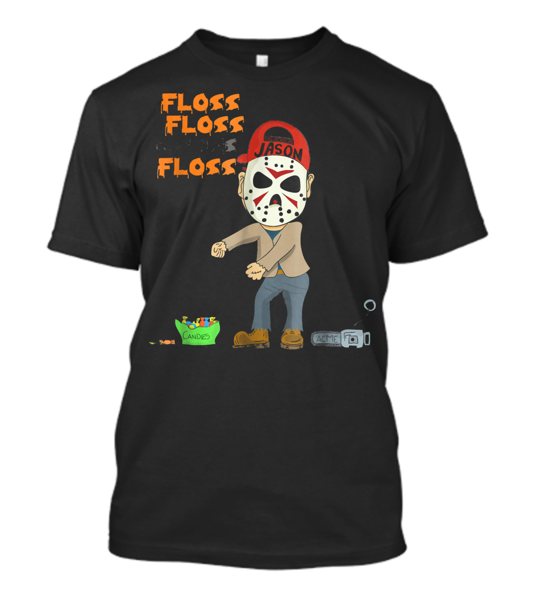 Floss Floss Floss Jason Mask Halloween Dance With Candy And Trap T-Shirt