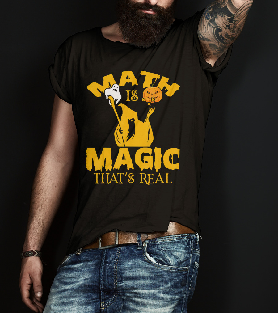 Math Is Magic That's Real Halloween Teacher Ghost Pumpkin T-Shirt