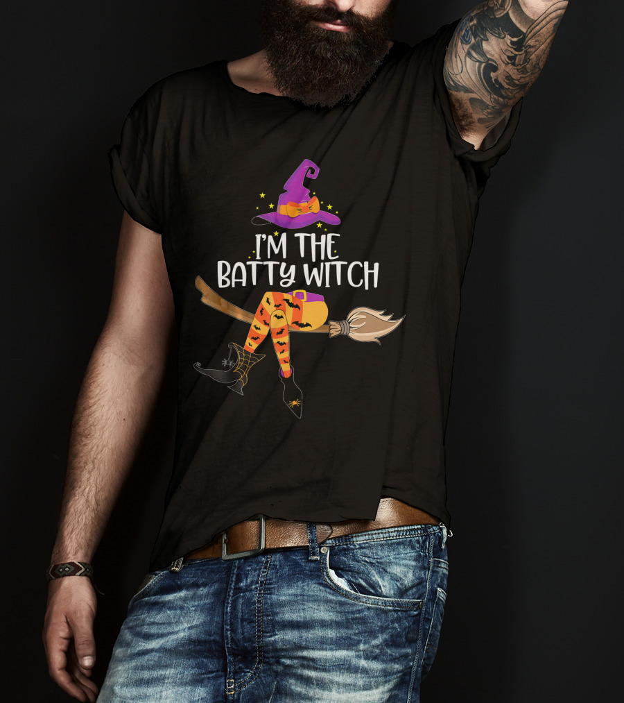 I'm The Batty Witch Halloween Broomstick Costume T-Shirt