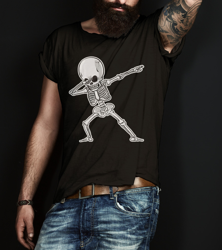 Dabbing Skeleton Dance Halloween Party Vibe T-Shirt