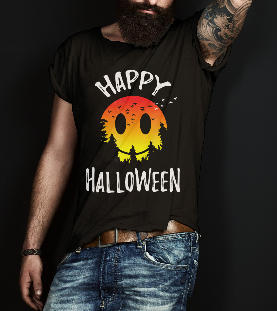 Happy Halloween Spooky Camp Sunset T-Shirt