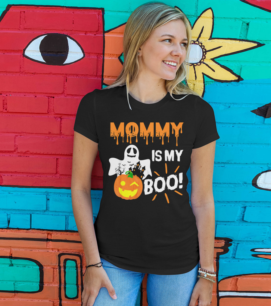 MOMMY IS MY BOO Ghost Pumpkin Halloween T-Shirt