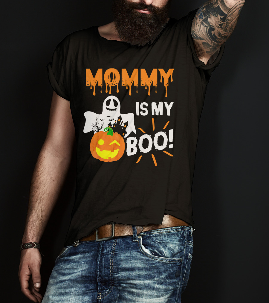 MOMMY IS MY BOO Ghost Pumpkin Halloween T-Shirt