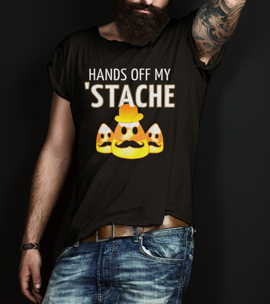 HANDS OFF MY STACHE Candy Corn Moustache Trio T-Shirt