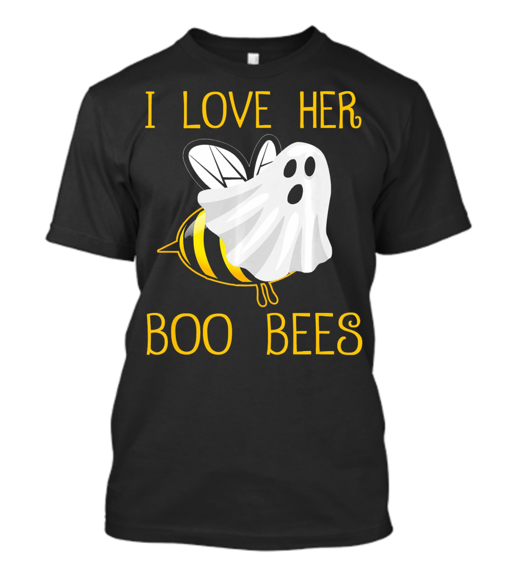 I Love Her Boo Bees Halloween Couple T-Shirt