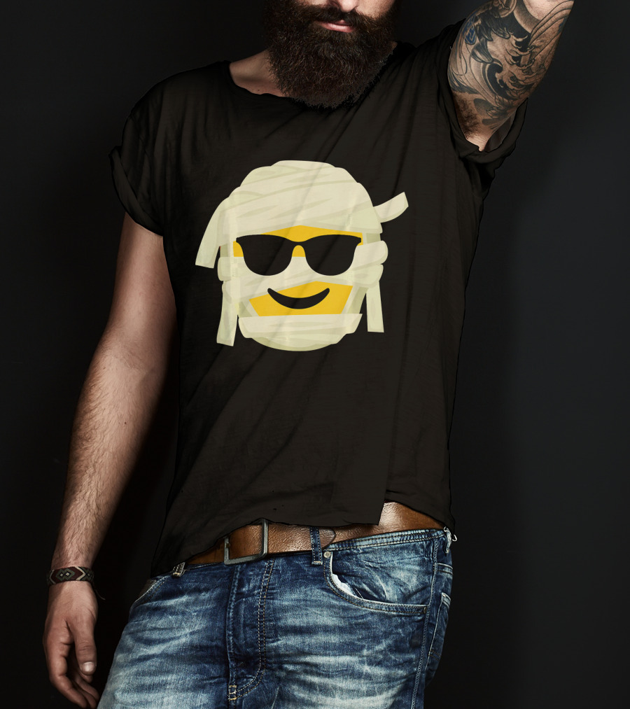 Mummy Emoji Wrapped In Bandages With Cool Shades T-Shirt