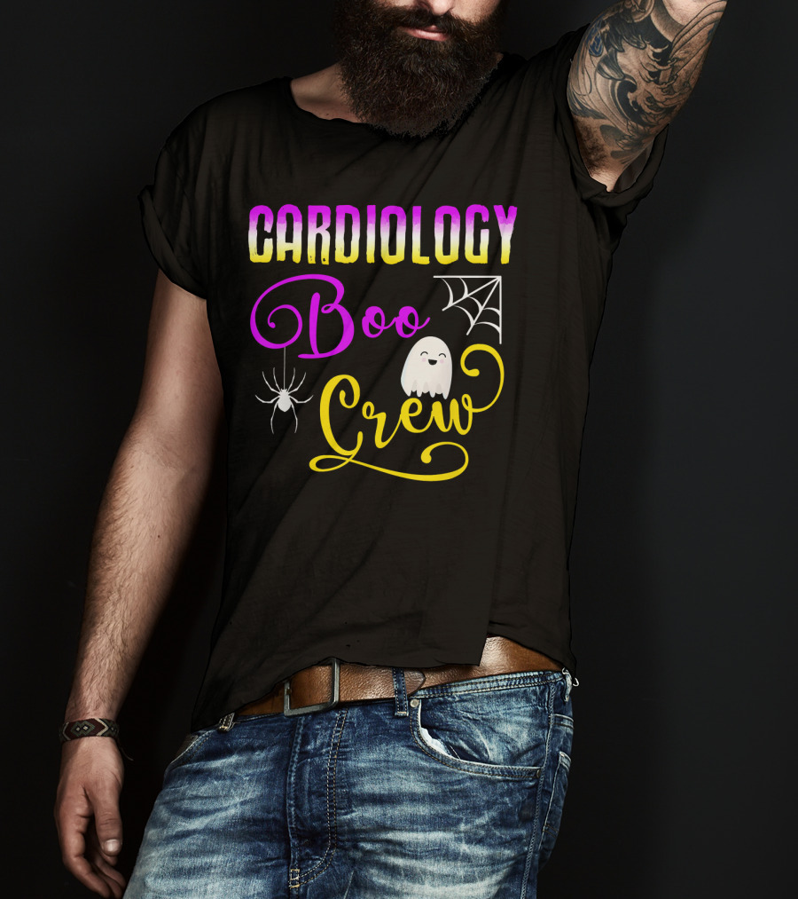Cardiology Boo Crew Halloween Ghost Spider Web T-Shirt