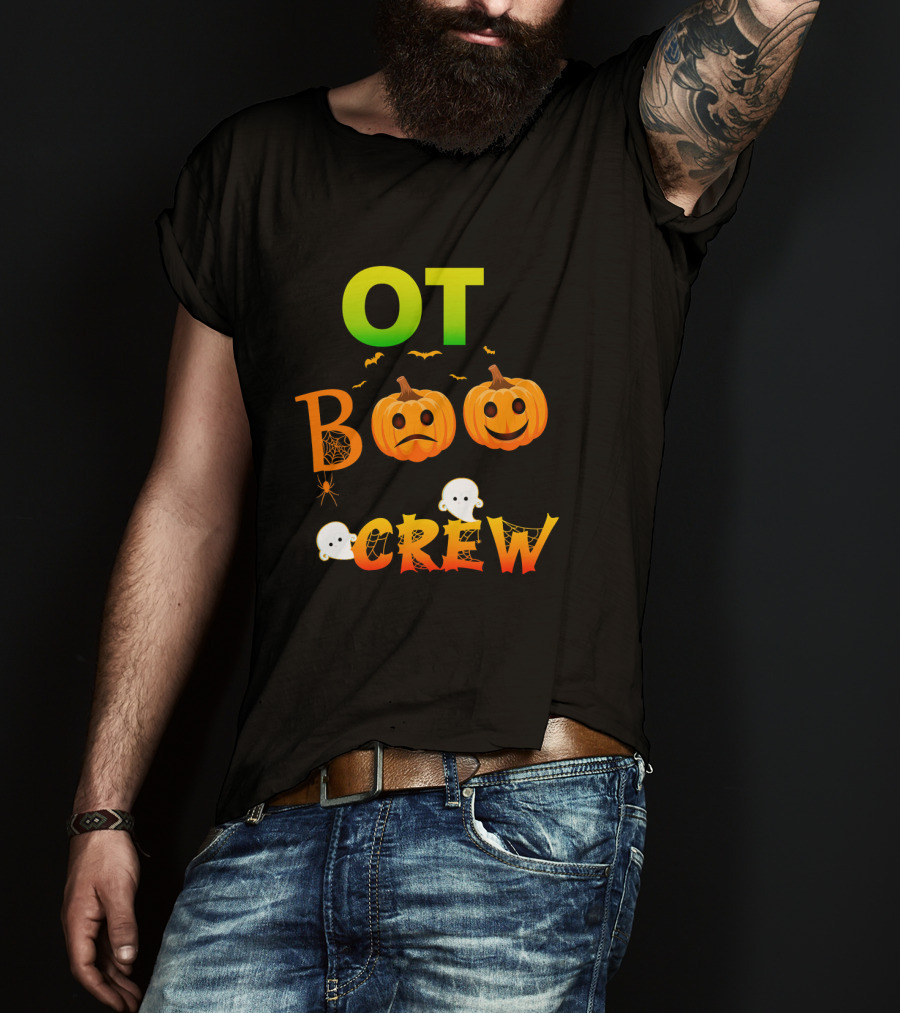 OT Boo Crew Halloween Funny Occupational Pumpkin Ghosts T-Shirt