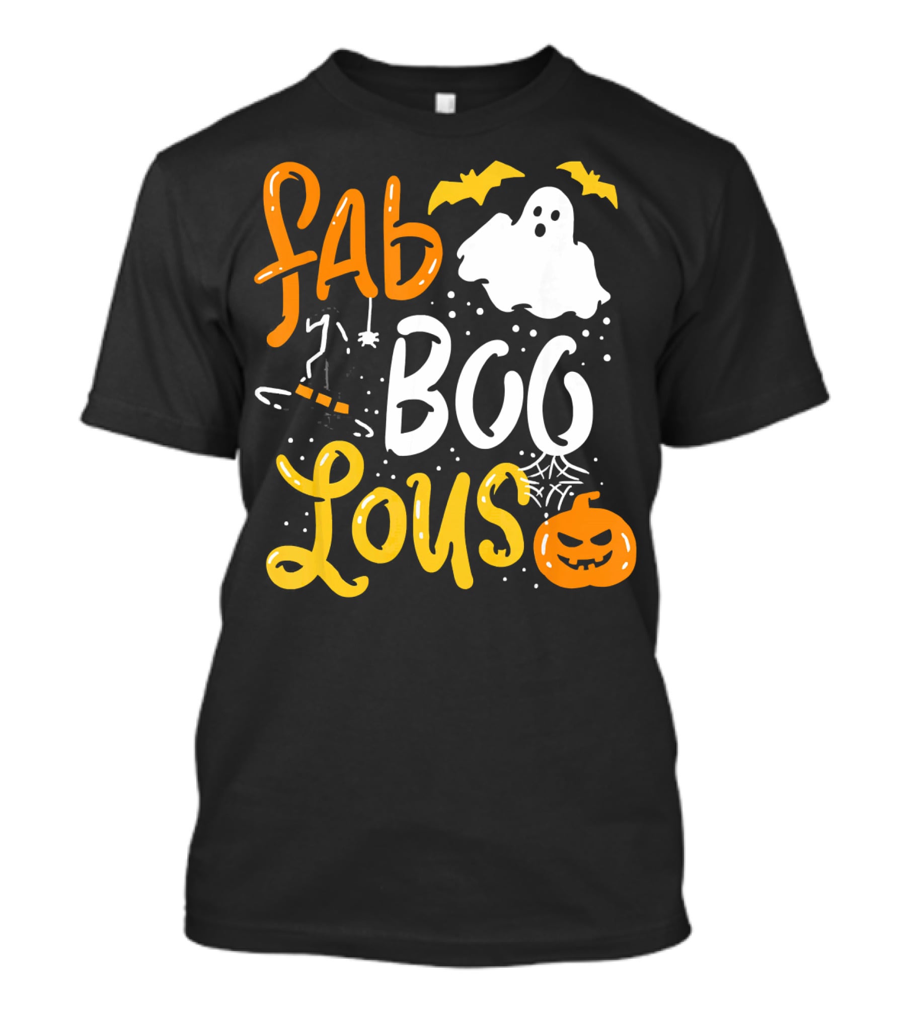 Halloween Fab Boo Lous Ghost Bat Pumpkin Spiderweb T-Shirt