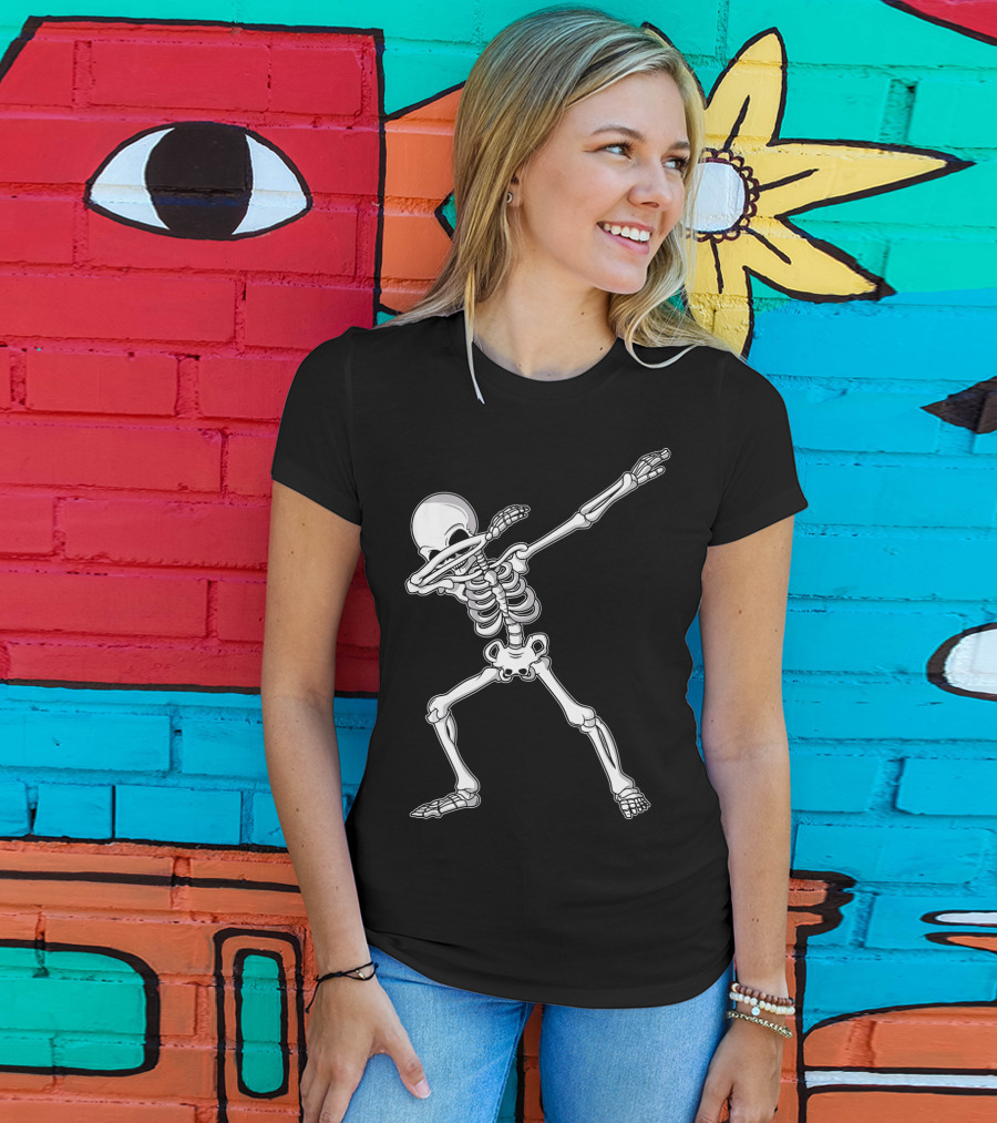 Dabbing Skeleton Kids Adult Dab Bone Dance Pose T-Shirt