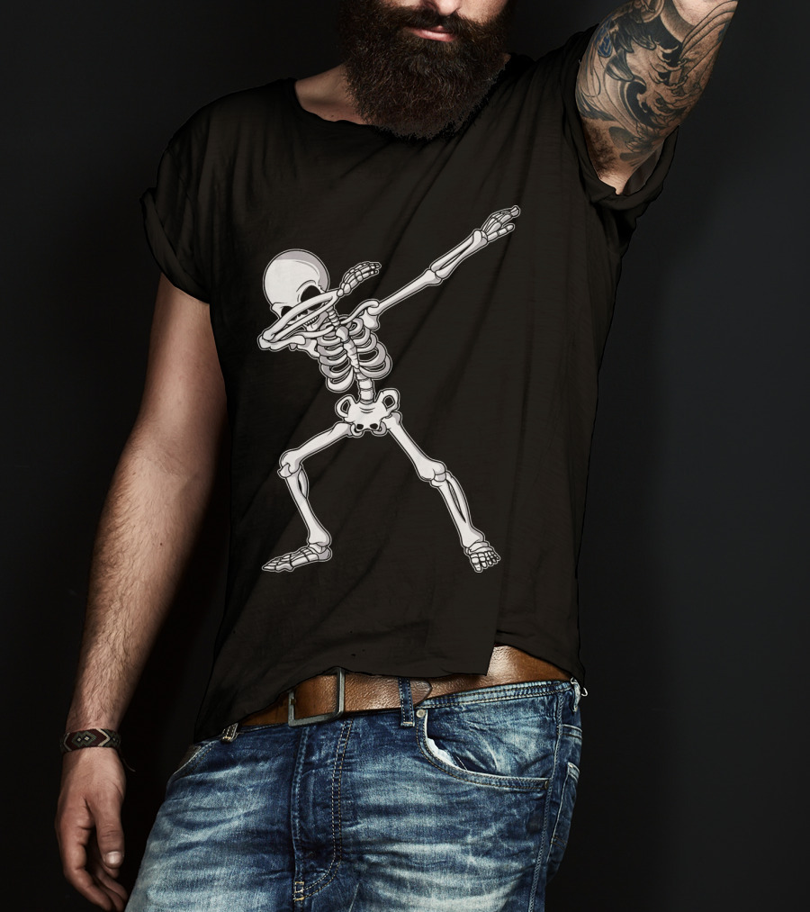 Dabbing Skeleton Kids Adult Dab Bone Dance Pose T-Shirt