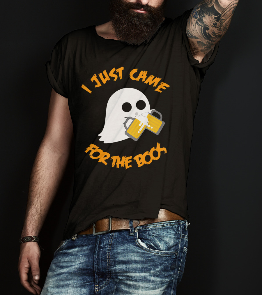 I Just Came Here For The Boos Ghost Holding Beer Mugs T-Shirt