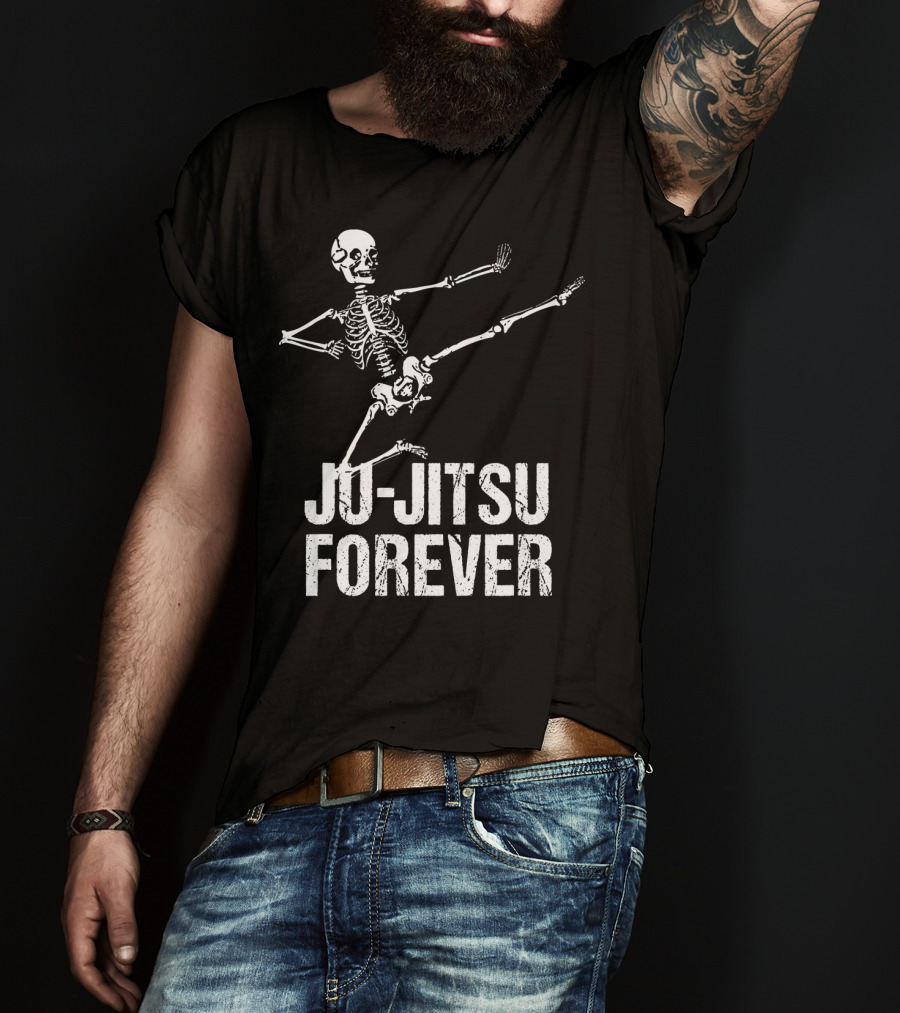 Ju Jitsu Forever Kicking Skeleton Moves T-Shirt