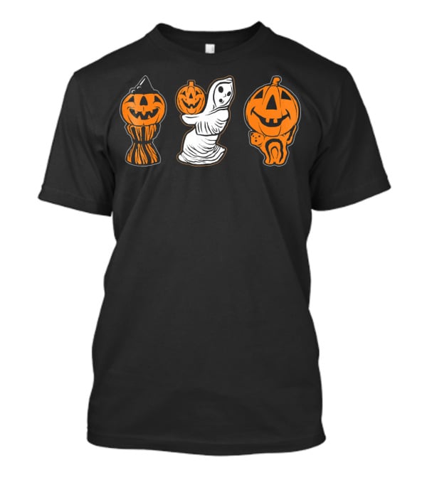 Vintage Halloween Blow Molds Pumpkin Ghost Trio T-Shirt
