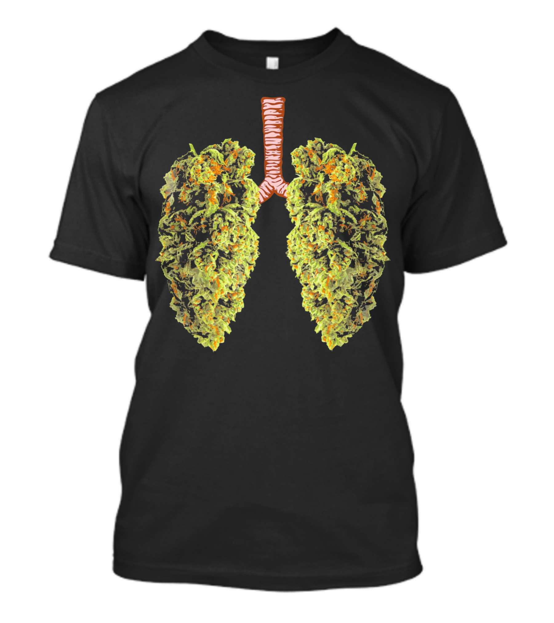 Funny Marijuana Bud Shaped Like Human Lungs T-Shirt