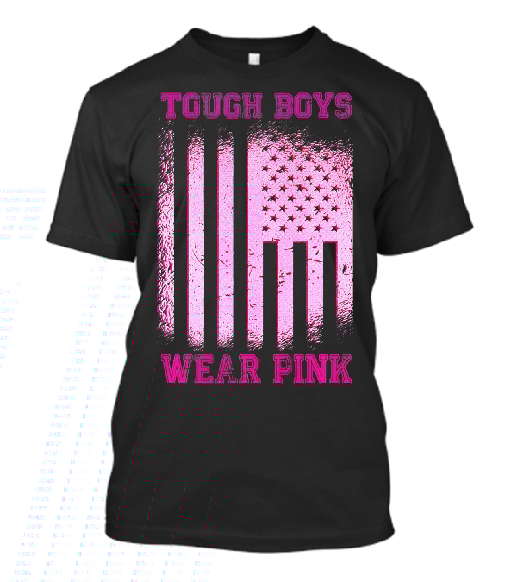 Tough Boys Wear Pink Breast Cancer Flag T-Shirt