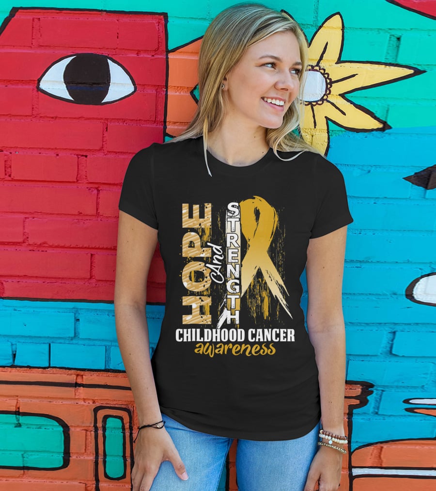 Hope And Strength Childhood Cancer Awareness T-Shirt